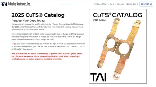 2025 Copper Thermal Strap Catalog