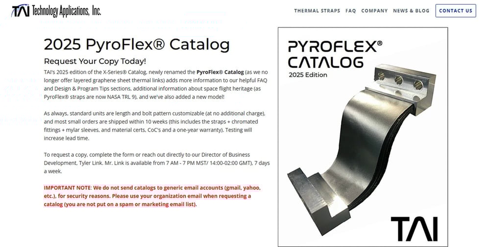 2025 PyroFlex Thermal Strap Catalog